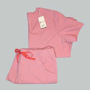 XL FIGS Set (Casma Top & Kade cargo scrub pants) in "Chalk Pink"